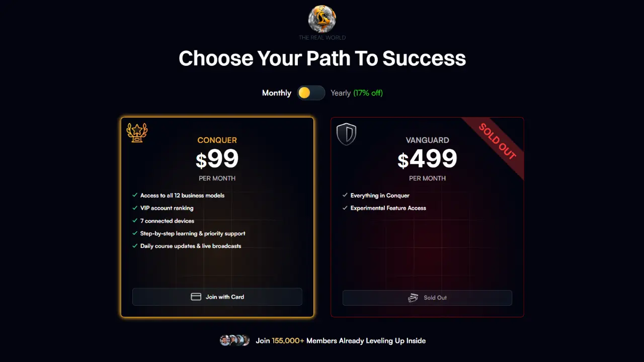 screenshot of hustlers university checkout page new